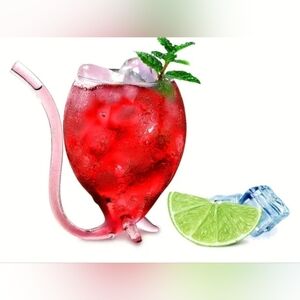 Glass With Built In Straw.